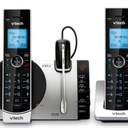 VTech DS67713 Connect to Cell, Cordless Phone with Answering Machine, DECT 6.0 Headset+2 Handset Intercom, Bluetooth, Caller ID/Call Waiting, Expandable System  Silver/Black