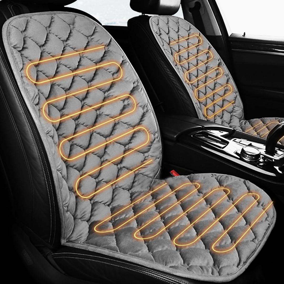 Jokuye 1 Pack Car Seat Cushion Comfortable Seat Cover for Cars, Full Back and Seat Cushion for Driver and Passenger-Gray