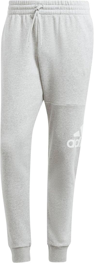 Adidas Mens Essentials Fleece Tapered Cuff Big Logo Pants, Grey Heather, 3X-Large, Tall 2 Inches