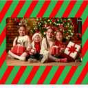 party greeting Christmas Picture Frame 4x6 Christmas Ceramic Photo Frame Decorations Holiday Christmas Xmas Gifts Vertically or Horizontally Suitable for Desktop Use (Red and Green Stripe)