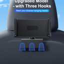 Tesla iPad Tablet Mount Headrest Accessories for Model Y(Juniper) Model 3(Highland) 2025 2024 2023 2022 2021, Back Seat Tablet Holder with Hooks for Kids, Fits 4.7-12.9" iPad Pro Air Mini