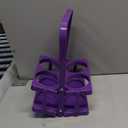 musbus Reusable Drink Carrier with Handle for Delivery Drivers, Portable Cup/Coffee Holder Accessories for Delivery, Foldable Drinks Caddy with Tray, Car Durable Plastic Festive Bottle, Vacation (Dark Violet)