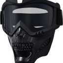 Motorcycle Face Mask Full Face,Dirt Bike Goggles Motocross, ATV, Offroad, Riding Racing Goggles for Men Women (HulifoxGray)