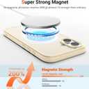 vnnink for iPhone 16 Case,Magnetic Matte Military Grade Drop Protection Translucent Cell Phone Cover - Slim Rugged Durable Shockproof Bumper Cover-Antique White