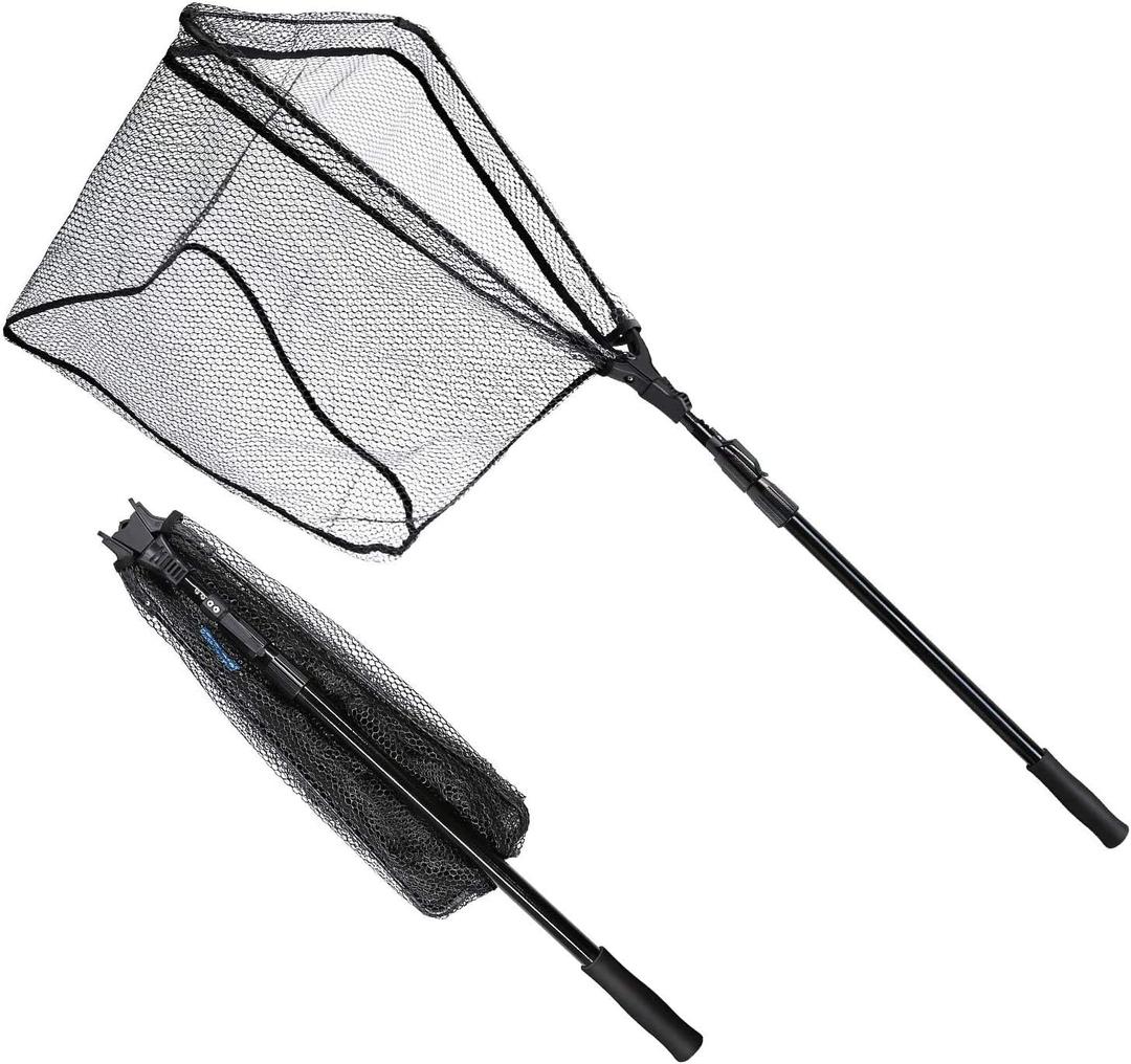 SAN LIKE Fishing Net Fish Landing Net Collapsible Fish Net with Anti-Slip Telescoping Rubber Pole Handle for Kids Adults in Saltwater Freshwater Multi-Size Extending to 37/42/43/51/69/71/89/98inch, 48.26 cm