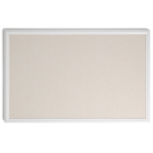 U Brands Farmhouse White Frame, 20 x 30 in, Linen Pin Bulletin Board