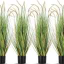 Jexine 4 Pieces Faux Plants Outdoor 4 ft Tall Artificial Grass Plant Potted Artificial Setaria Grass Faux Greenery Floor Plants for Housewarming Gift House Garden Lobby Outdoor (Green)