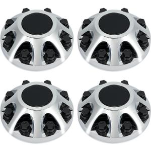 LEAPTREND 4pcs Chrome Wheel Center Caps 8 Lugs Fit for Chevrolet/Chevy Silverado 2011-2023 2500 HD 2011-2020 3500HD, Rim Hub Cover Without Dual Rear Wheels, Replace 22781439
