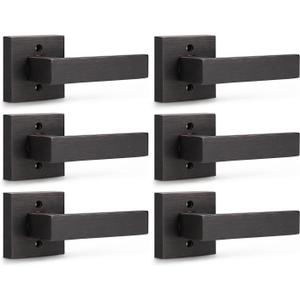 KNOBWELL 6 Pack Single Sided Heavy Duty Dummy Door Handle Door Leversets, Dummy Lever for Both Right/Left Handed Doors, Oil Rubbed Bronze Finish 0.93 lb One Lever