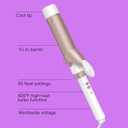 Conair Double Ceramic 1 -Inch Curling Iron, 1 -Inch Barrel Creates Soft Waves & Curls, Hair Curler for Use on Medium & Long Hair, White/Rose Gold