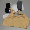 Momcozy Pumping Bra, Pumping Bra Hands Free All Day Wear Pumping & Nursing Bra in One Holding Breast Pump for Spectra, Medela (Medium, Black, Grey, Skin-3Pk)