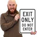 SmartSign - K-6612-AL-12x18 "Exit Only - Do Not Enter" Sign | 12" x 18" Aluminum Black on White
