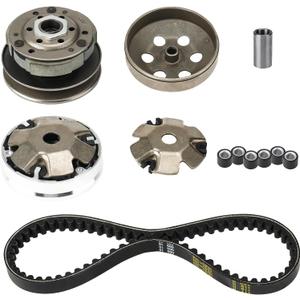 GY6 50cc Performance Clutch Kit, fit for GY6 50cc 4 Stroke 139QMB Engine Scooter ATV, includes Front Clutch Assembly and Variator Assembly with 669 belt