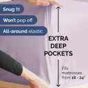 Extra Deep Queen Fitted Sheet - Hotel Luxury Single Fitted Sheet Only - Easily Fits 18 inch to 24 inch Mattress - Ultra Soft, Wrinkle Free w/Extra Deep Pockets - Breathable & Comfy - Light Lavender