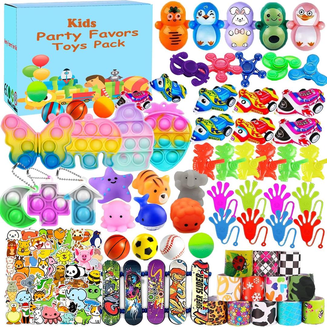 117 Pack Party Favors Toy Assortment Bundle for Kids,Birthday Bag Fillers Stocking Stuffers, Carnival Prizes School Classroom Rewards Treasure Box Toys Pinata Stuffers Goodie Bags Bulk Toys