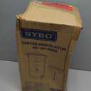 SYBO 45 Cup Coffee Urn, Commercial Grade Stainless Steel Percolate Coffee Maker, Removable Filter, Easy to Clean, Hot Water Urn for Catering, Hot Beverage Dispenser with Cool-Touch Handles, 6L, Grey