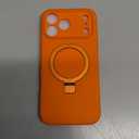Compatible with iPhone 17 Pro Max Case with Magnetic Invisible Stand Compatible with Mag-Safe Military Drop Tested Shockproof Silicone iPhone 17 Pro Max Phone Cases for Women Men 6.9"Orange