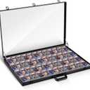 Trade Show Display Case Table Top Portable Aluminum Sports Card Display Case Frame with Clear Acrylic Showcase with Locks for Jewelry Craft Collector Shows (34"x22", Black)