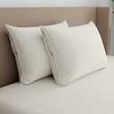 AllerEase Organically Grown Soft Cotton Allergy Defense Zippered Pillow Protector- Standard/Queen- 2 Pack