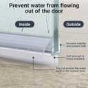 AmazerBath 3 PCS Shower Door Bottom Seal for 3/8 Inch Glass - (15.75 Inches x 3), 3 Section Segmented Shower Installation Kit Frameless Glass Door Seal Strip