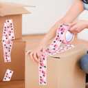 2 x Whaline 109 Yard Halloween Packaging Tape Cute Pink Ghost Pumpkin Flower Pattern Tape Cartoon Shipping Tape for Small Business DIY Crafts Box Carton Decor