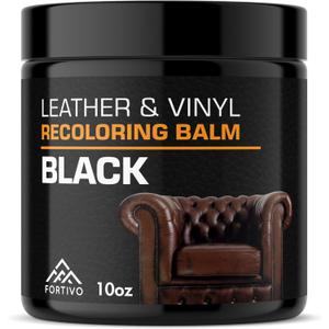 Leather Recoloring Balm, Color Restorer for Couches and Car Seats, Leather Scratch Remover and Dye, 10 oz (Black)