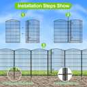 INJOPEXI Decorative Garden Fence 6 Panels 13ft (L)42in (H) Animal Barrier Fences with 5 Panels + 1 Gate, No Dig Garden Fencing Rustproof Metal Wire Temporary Rabbit Dog Fence for Patio Outdoor Yard