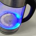 Elite Gourmet EKT-602 Electric BPA-Free Glass Kettle, Cordless 360 Base, Stylish Blue LED Interior, Handy Auto Shut-Off Function  Quickly Boil Water For Tea & More (Stainless Steel/Glass)