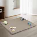 50"x50" Premium Baby Play Mat, Memory Foam with Wipe-Clean Leather Cover, Non-Slip & Machine Washable Floor Mat for Tummy Time, Crawling and Family Bonding Time, Grey