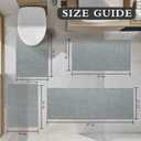 YIHOUSE Light Grey Bathroom Rugs Set 4 Piece, Absorbent Bath Mat for Bathroom Non Slip Washable, Quick Dry, Thin Bath Rug Set for Toilet and Floor