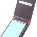 Leather Cover for 3.5x5.5Top Spiral Notebook, Handmade Leather Notebook Cover Compatible with Rocketbook Mini Size, Small Pocket Memo Notepads Holder with Business Card Holder-Coffee