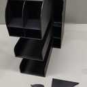 Mind Reader Cup and Condiment Station, Countertop Organizer, Coffee Bar, Kitchen, Stirrers, 5.35"W x 11.25"L x 11.15"H, Black