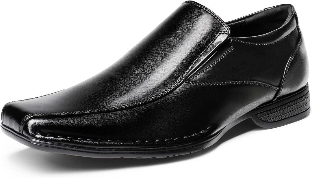 Bruno Marc Men's Classic Square-Toe Slip-on Loafers (13, Black)