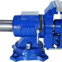 Rolin Vise 5 Inch Multi-Function Vises With Anvil Blue Bench Vise Heavy Duty Tools 360 Degree Swivel Base