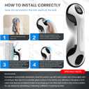 ABLECARE 2 Pack 12 Inch Elderly Heavy Duty Shower Handle, Seniors Grab Bars for Bathtubs, Suction Cup Removable Handrails, Safety Bathroom Grip for Handicap (Black and White)