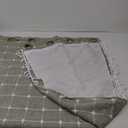 Modern Waterproof Plaid Shower Curtains with Tassel for Bathroom, 72" x 72", Sage