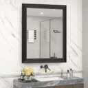 SMIROR Matte Black Bathroom Mirror for Over Sink 20x 24 inch, Metal Thick Frame Rectangle Vanity Mirror for Wall, Anti-Rust, Horizontally or Vertically Mounted