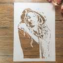 3 x TIAMECH A4 Reusable Raincoat Girl Stencil for Painting, 8.3 x 11.7 inches