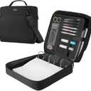 3-Inch 3-Ring Zipper Binder with Shoulder Strap, D-Ring Zip Up Binder with 700 Sheets Capacity, Compatible with 13" MacBook, 12.9" Tablet, for Middle School, College, Office (Black)