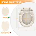 Toilet Seat Round 16.5 Inch with Quick Release-Quick Connect, Round Toilet Lid with Soft Close. PP Material Safe, Easy Clean and Install, Sturdy Accessories Never Loosen,2 Years Support, Almond