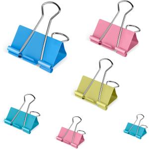 2 x Binder Clips Assorted Sizes, 120 Pcs Colored Paper Clips, Extra Large, Large, Medium, Small, Mini, Micro