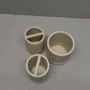 Bathroom Accessories Set, 6-Piece Bathroom Accessory Set, Toothbrush Holders Set, Soap Dispenser, Vanity Tray, Tumbler, Cotton Swab Jars, Bathroom Organizer for Modern Bathrooms (Beige)