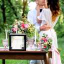Menkxi Clear Wedding Card Box with Slot 10 x 10 x 8.5 Large Acrylic Card Box for Party Wooden Envelope Holder with Sign for Wedding Quinceanera Birthday Baby Shower Decorations(Black,Wood)