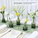 SUPMIND Glass Bud Vase Set of 5, Green Small Flower Vases for Centerpieces in Bulk, Mini Vintage Vase for Rustic Wedding, Home,Table Decoration
