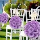 Glitter Roses Bouquet,30PCS Fake Purple Roses Glitter Flowers for Crafts Wedding Bouquet Home Decoration (Lilac)
