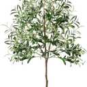 Olive Trees Artificial Indoor, 6FT Faux Olive Tree with Black Planter, Tall Fake Tree with Artificial Moss Natural Trunk Realistic Fruits for Home Office Decor Indoor