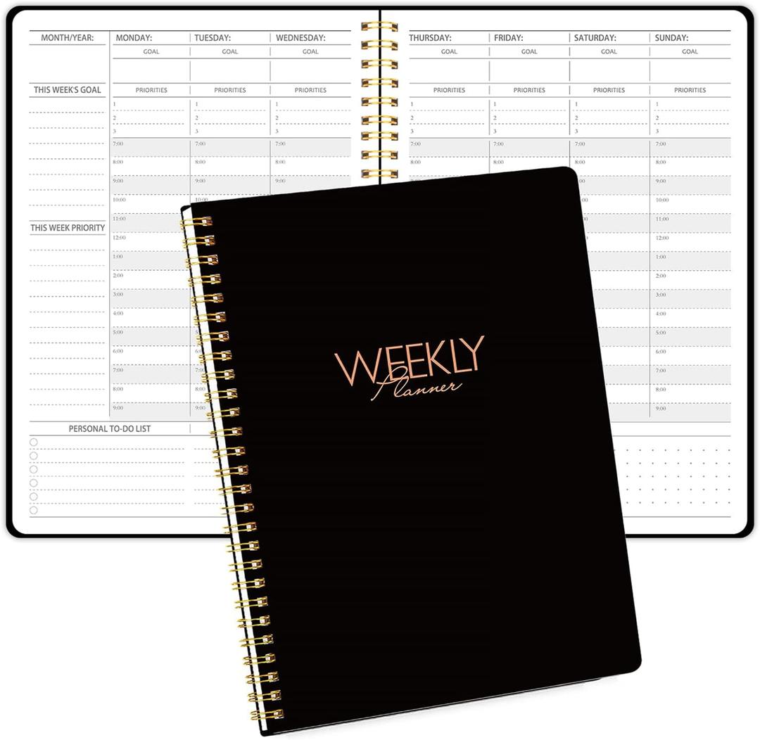 Weekly Appointment Planner with Hourly Schedule,Priorities & Habit Tracker Organizer,7.5"10" for Office,School,Family