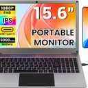 Portable Monitor with Keyboard, 15.6 Inch Lapdock Display with 6000mah Built-in Battery,CrowView Note 1080P FHD USB C Monitors Compatible with RPi5, PC, Phone, Mac, Game Console, Glossy