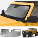 Mabett Windshield Sun Shade for Ford Bronco Accessories 2021 2022 2023 2024 2025, Insulated and Sun Protection by Sun Visor for Bronco 2/4-Door (Silver)