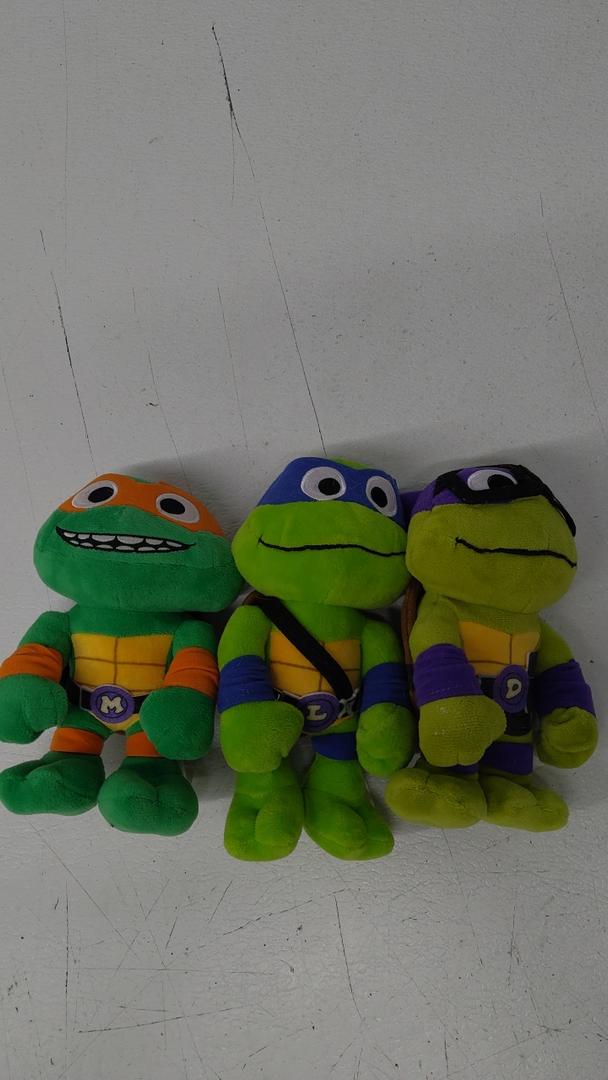 Mattel ​Teenage Mutant Ninja Turtles: Mutant Mayhem Plush Toys 3 Pack of 8 Inch Leonardo, Michelangelo, Raphael and Donatello, TMNT Movie (Amazon Exclusive)